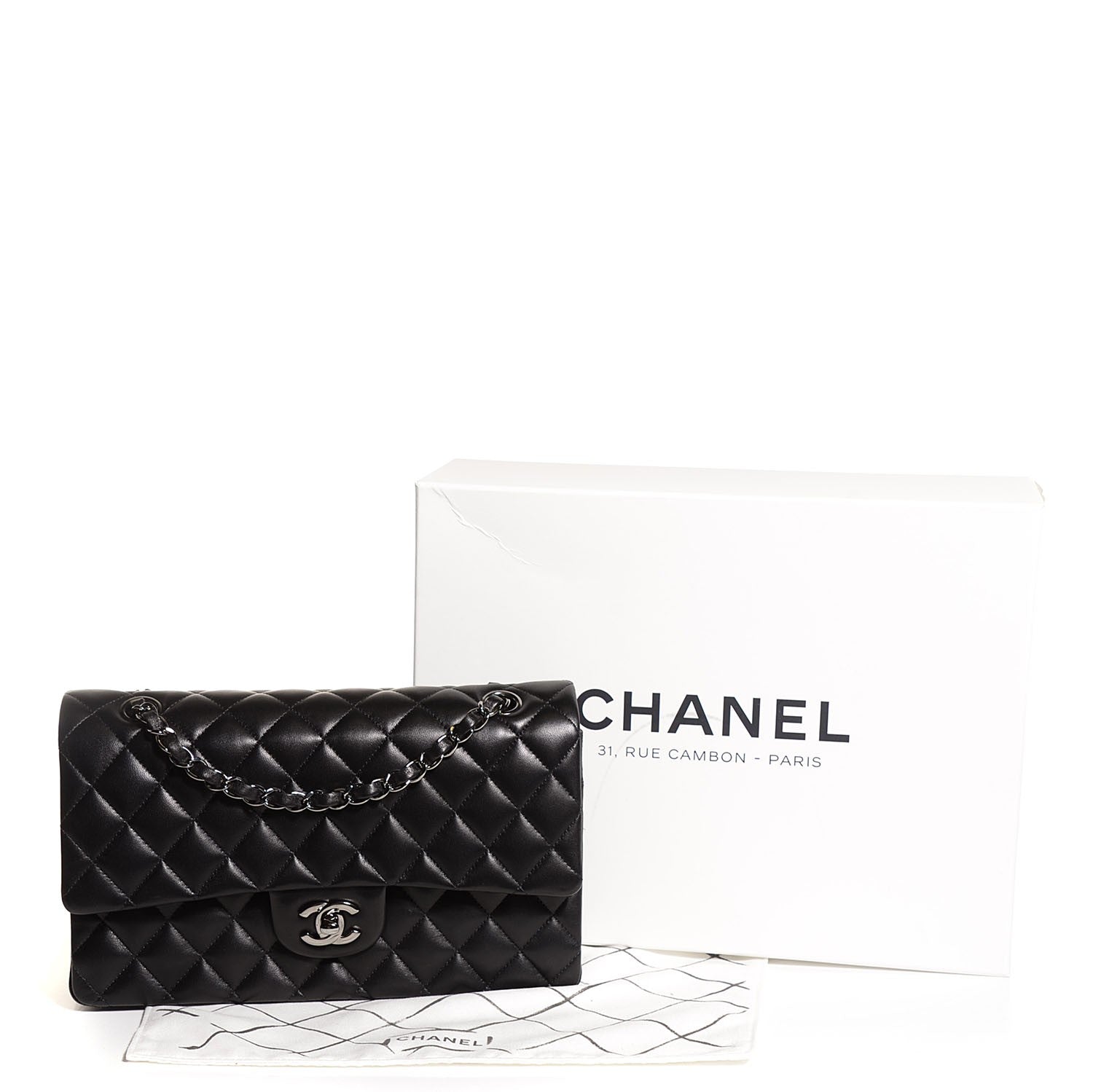 Chanel Lambskin Quilted Medium Double Flap Black 3 of 7