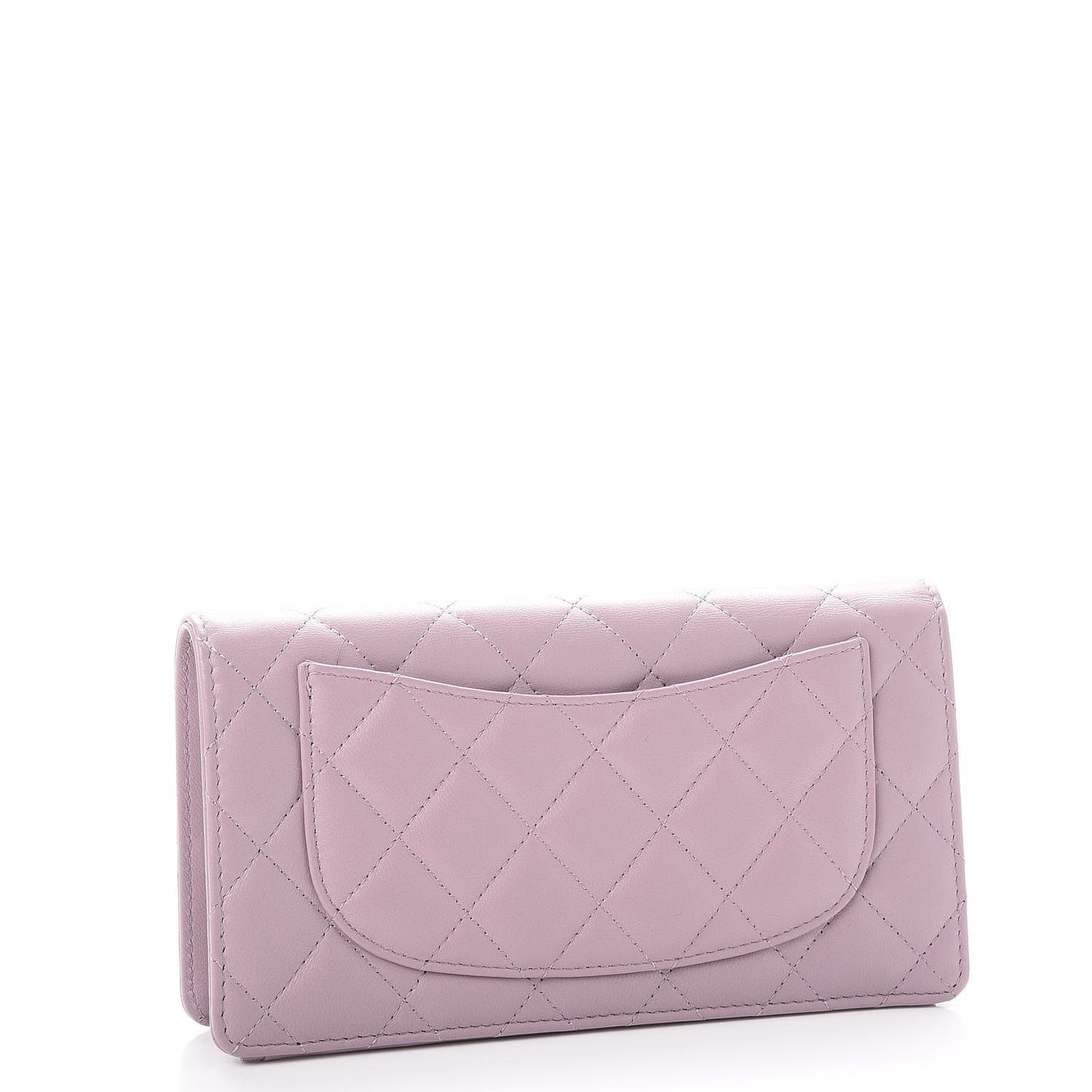 Lambskin Quilted Yen Wallet Lilac