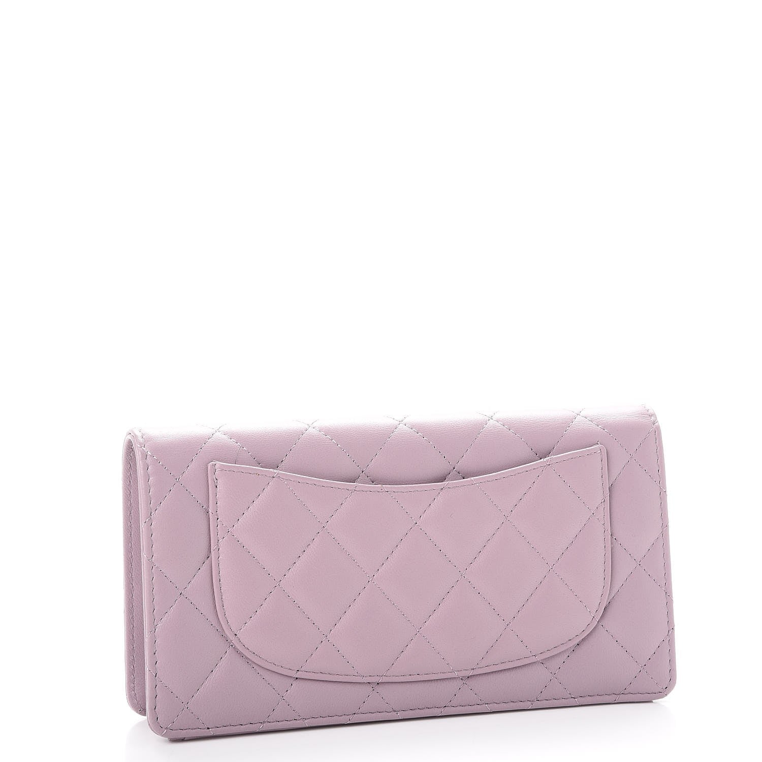 Chanel Lambskin Quilted Yen Wallet Lilac 3 of 9