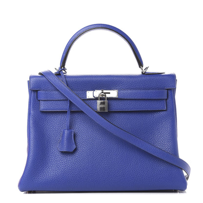 Hermes Togo Kelly Retourne 32 Bleu Electrique 1 of 8