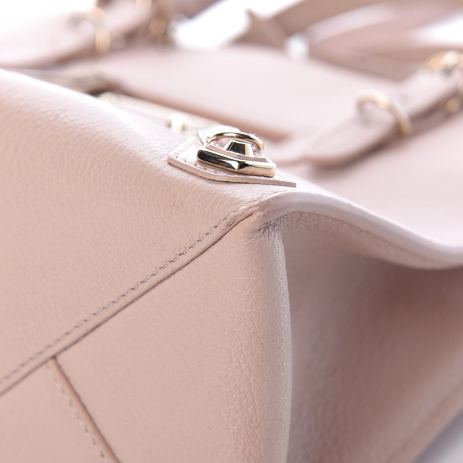 Balenciaga Grained Calfskin Gold Metallic Edge Hardware Papier Mini A4 Tote Rose Des Sables 10 of 15
