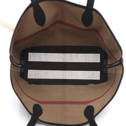 Burberry Coated Canvas Mega Check Medium Doodle Tote Black 5 of 9