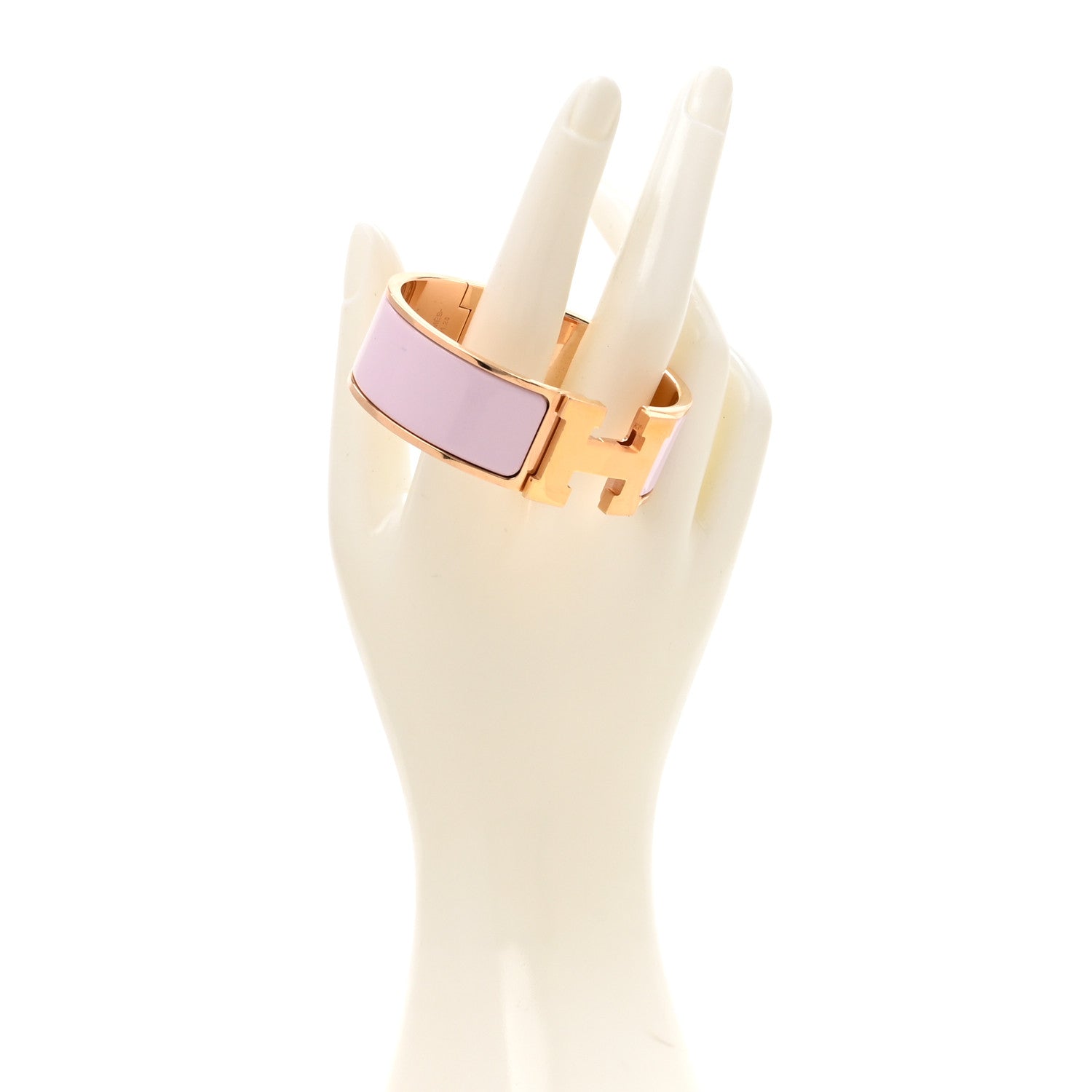 Hermes Enamel Wide Clic Clac H Bracelet GM Rose Dragee 2 of 6