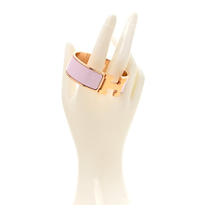 Hermes Enamel Wide Clic Clac H Bracelet GM Rose Dragee 2 of 6