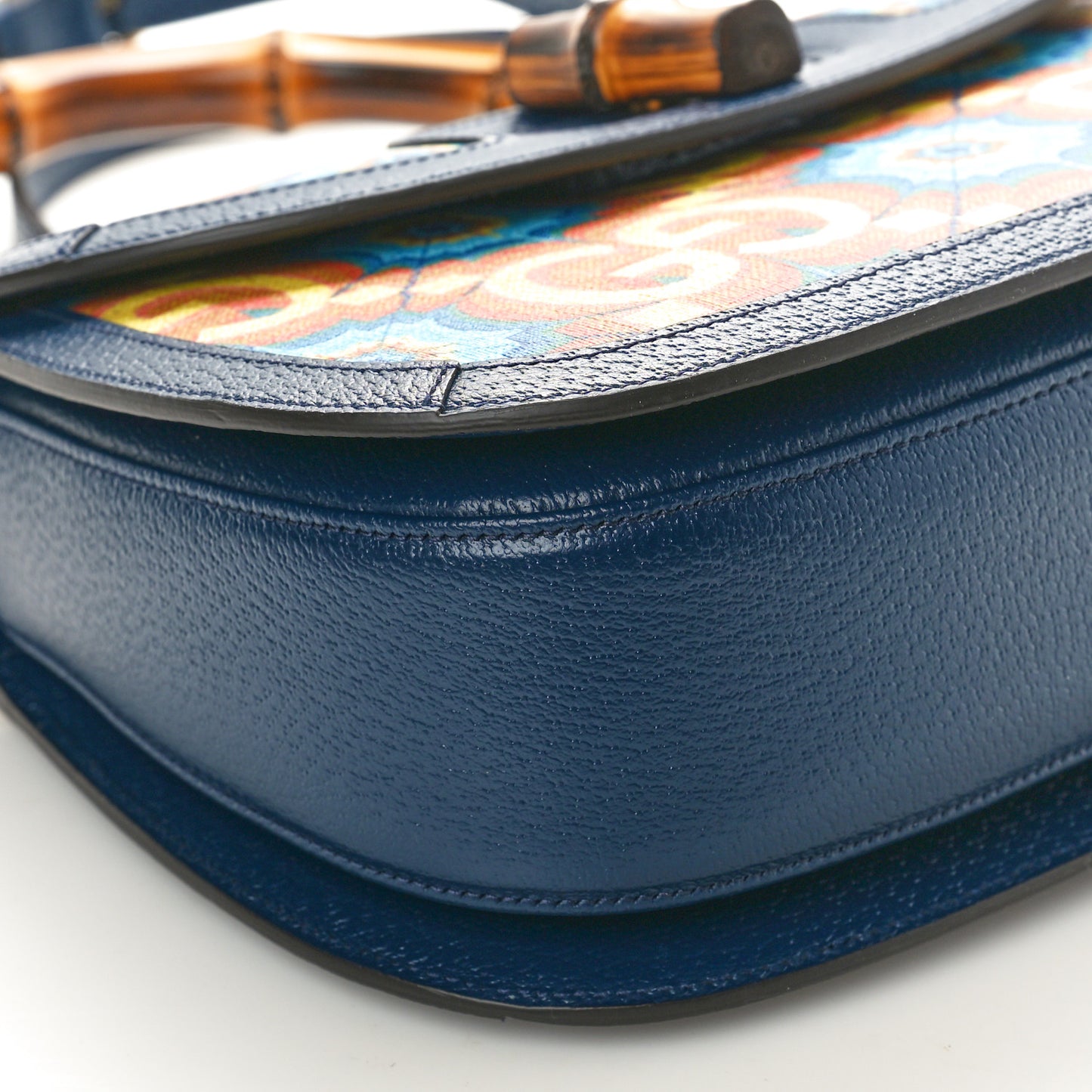 Calfskin Kaleidoscope Medium Bamboo 1947 Top Handle Bag Blue Orange Multicolor Blue Agata