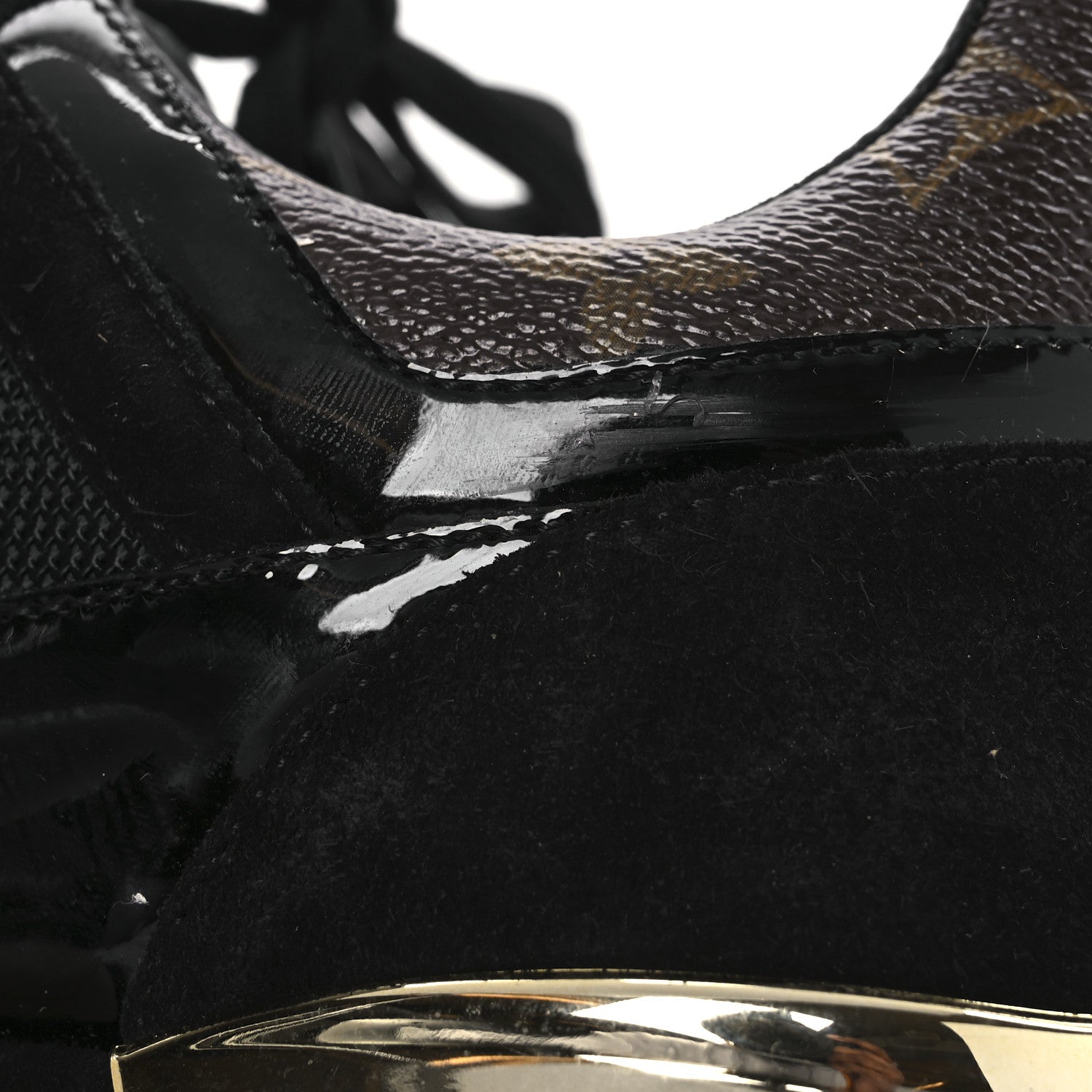 Louis Vuitton Suede Monogram Run Away Sneakers 38.5 Black 23 of 32
