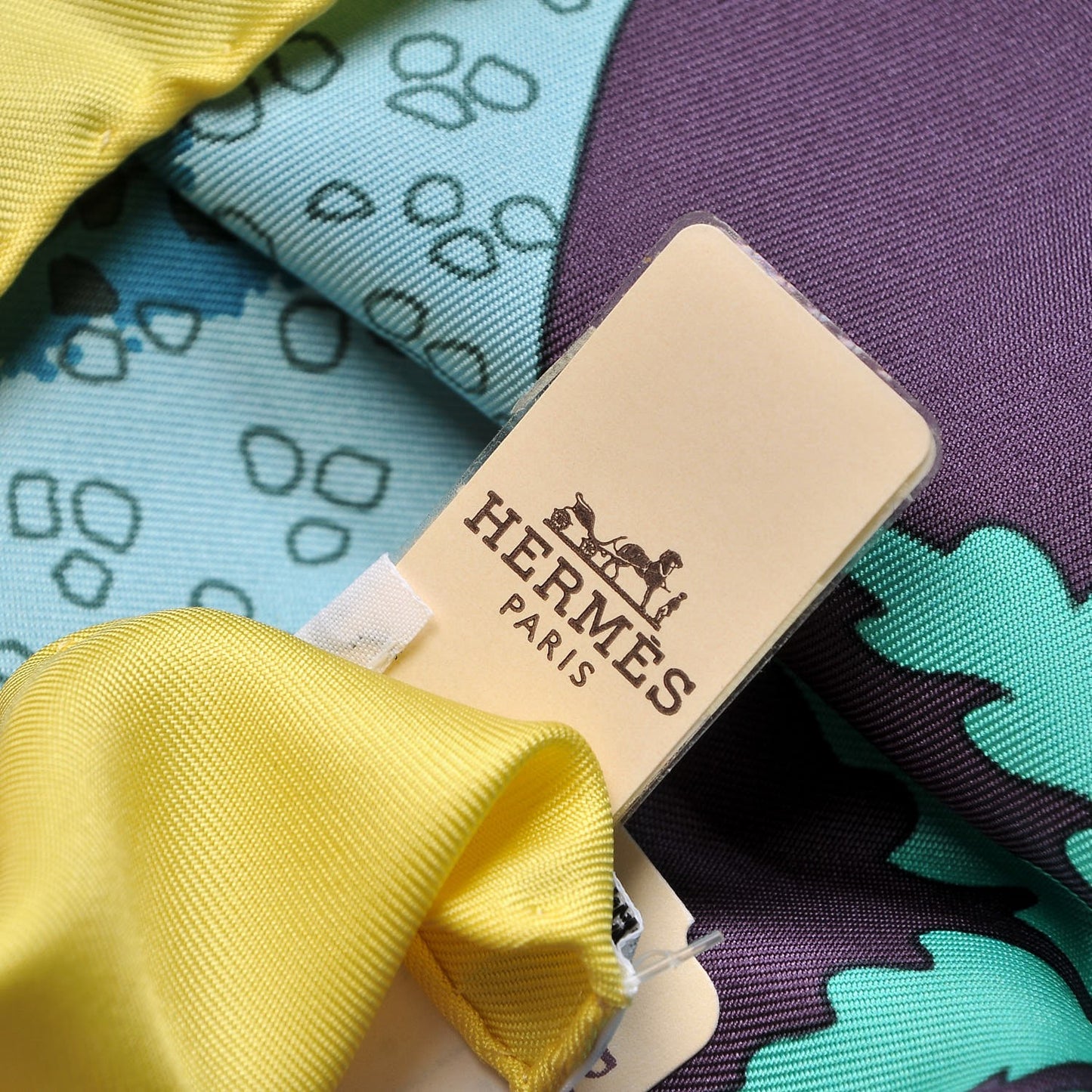 Silk Les Leopards Scarf 90 Jaune Vif Marine Canard