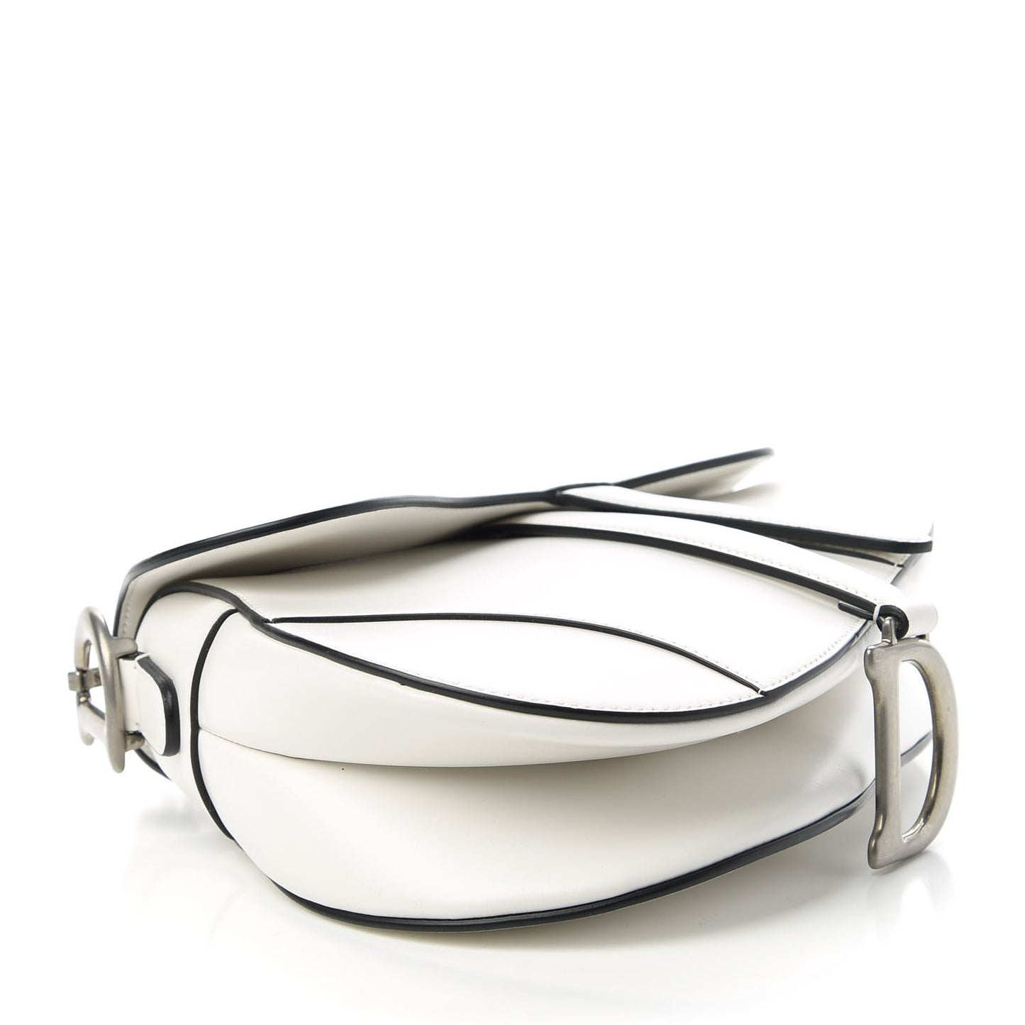 Smooth Calfskin Saddle Bag White