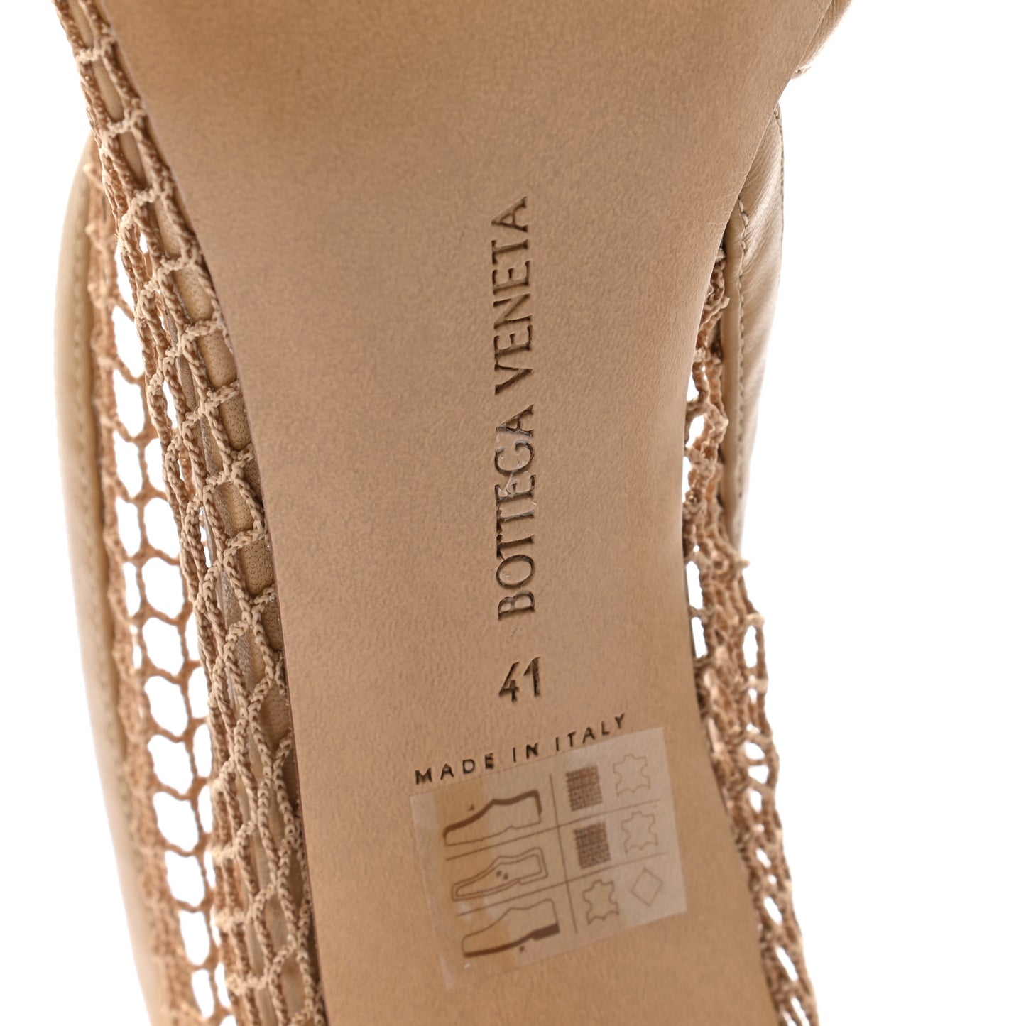 Mesh Nappa Chunky Chain Sandals 41 Beige Pony