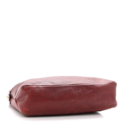 Gucci Guccissima Medium Horsebit Chain Hobo Red 3 of 12