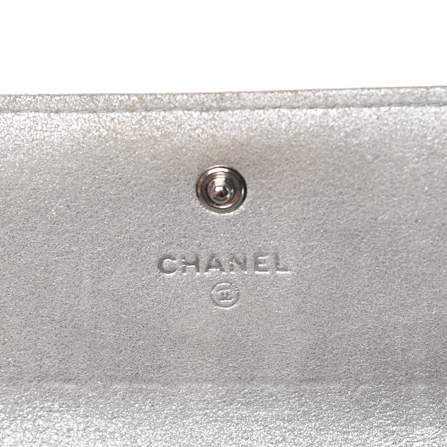 Chanel Iridescent Lizard Wallet With Removable Chain Silver 6 of 13