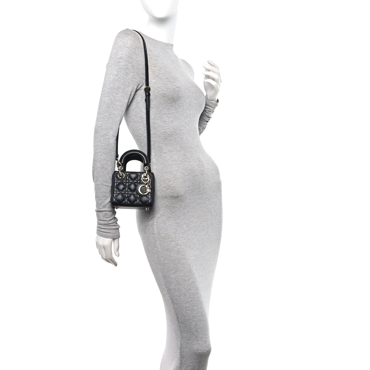Lambskin Cannage Micro Lady Dior Black