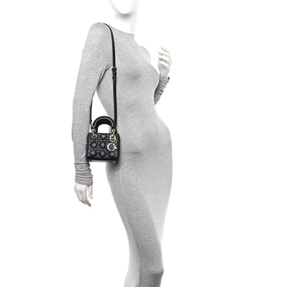 Christian Dior Lambskin Cannage Micro Lady Dior Black 2 of 9