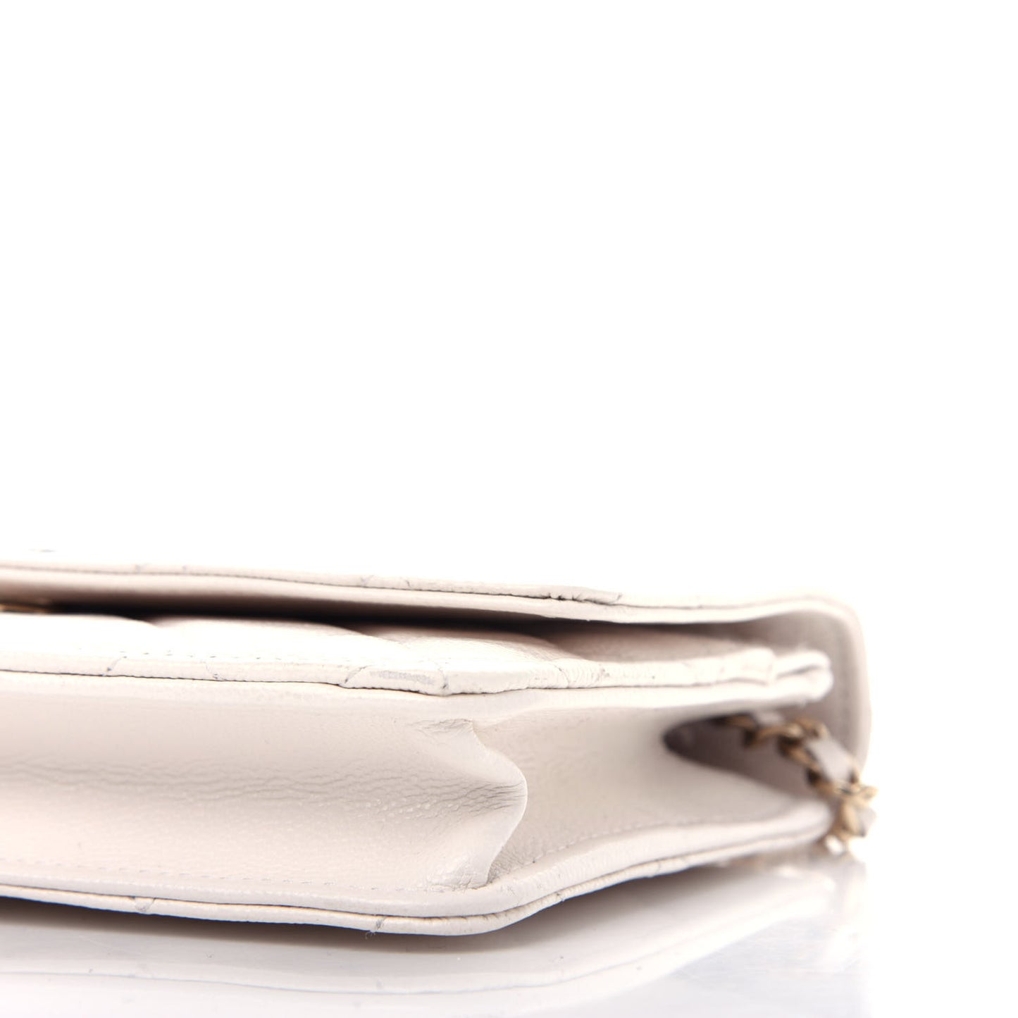 Caviar Quilted Wallet On Chain WOC White