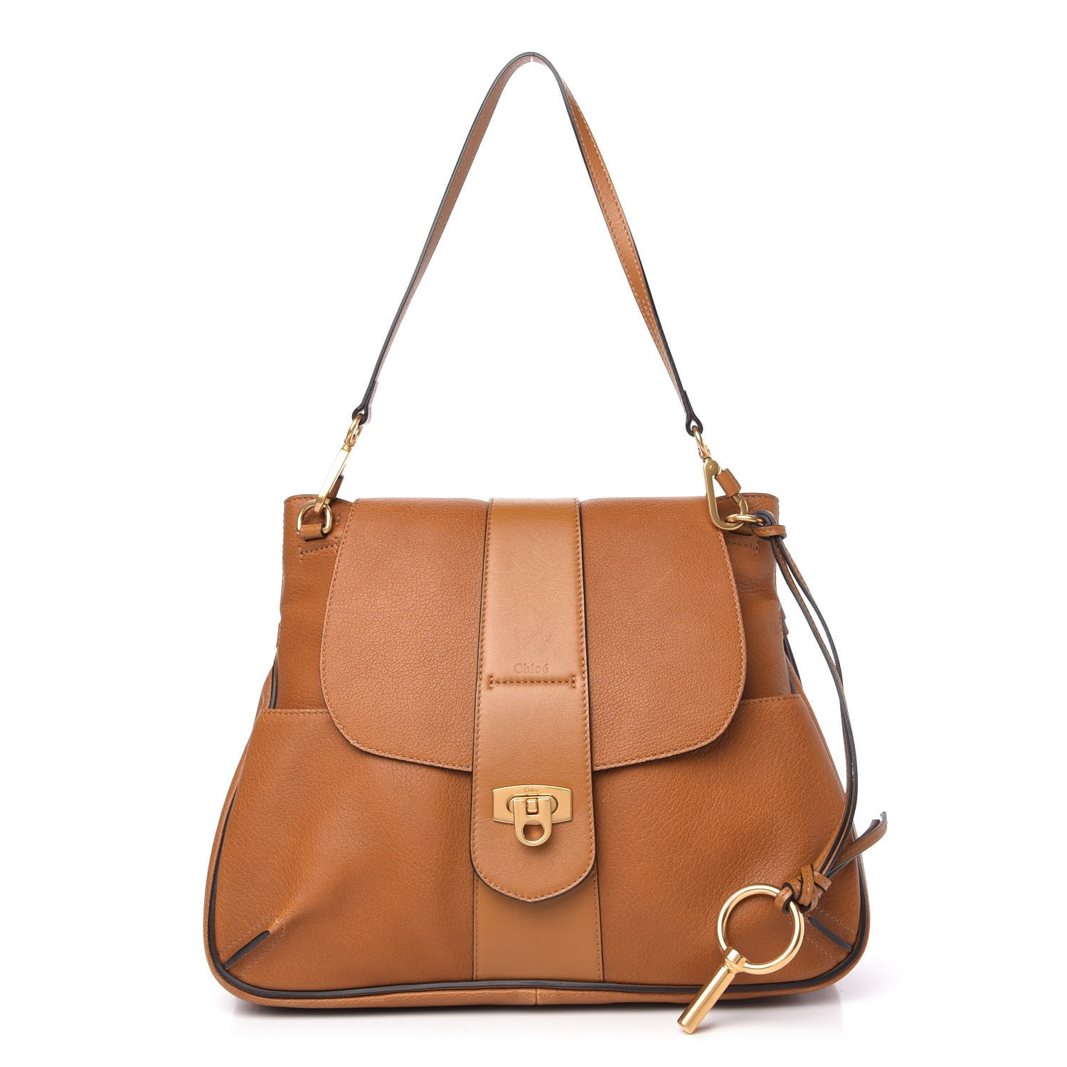 Chloe Grained Lambskin Medium Lexa Shoulder Bag Mustard Brown 1 of 10