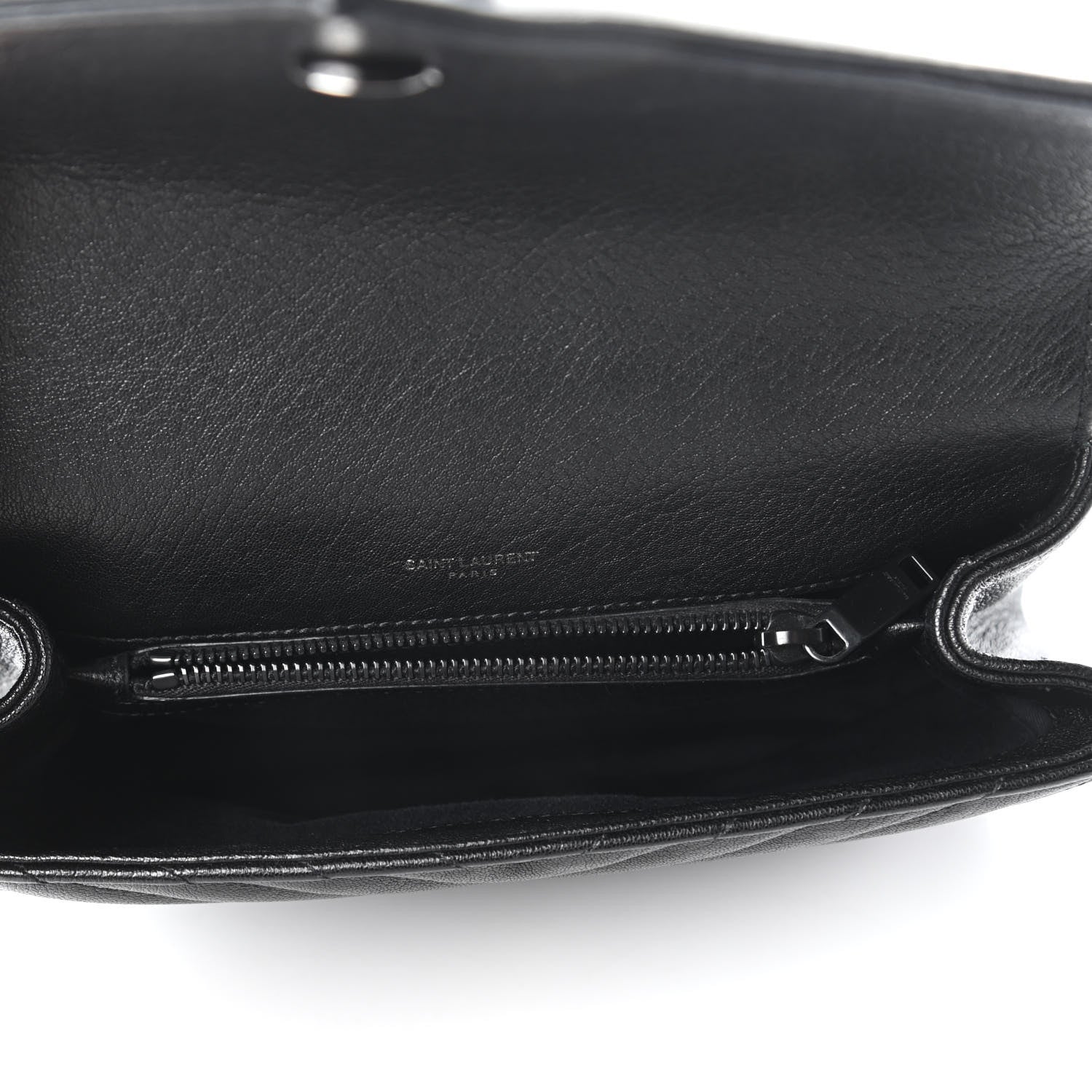 Saint Laurent Sheepskin Matelasse Chevron Monogram Monochrome Medium College Bag Black 5 of 11