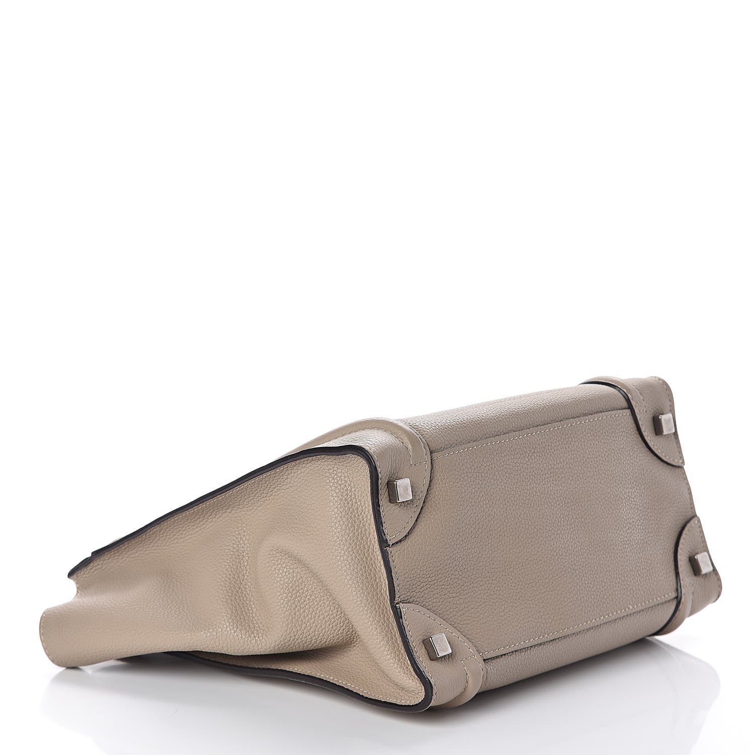 Celine Drummed Calfskin Micro Luggage Dune 4 of 11