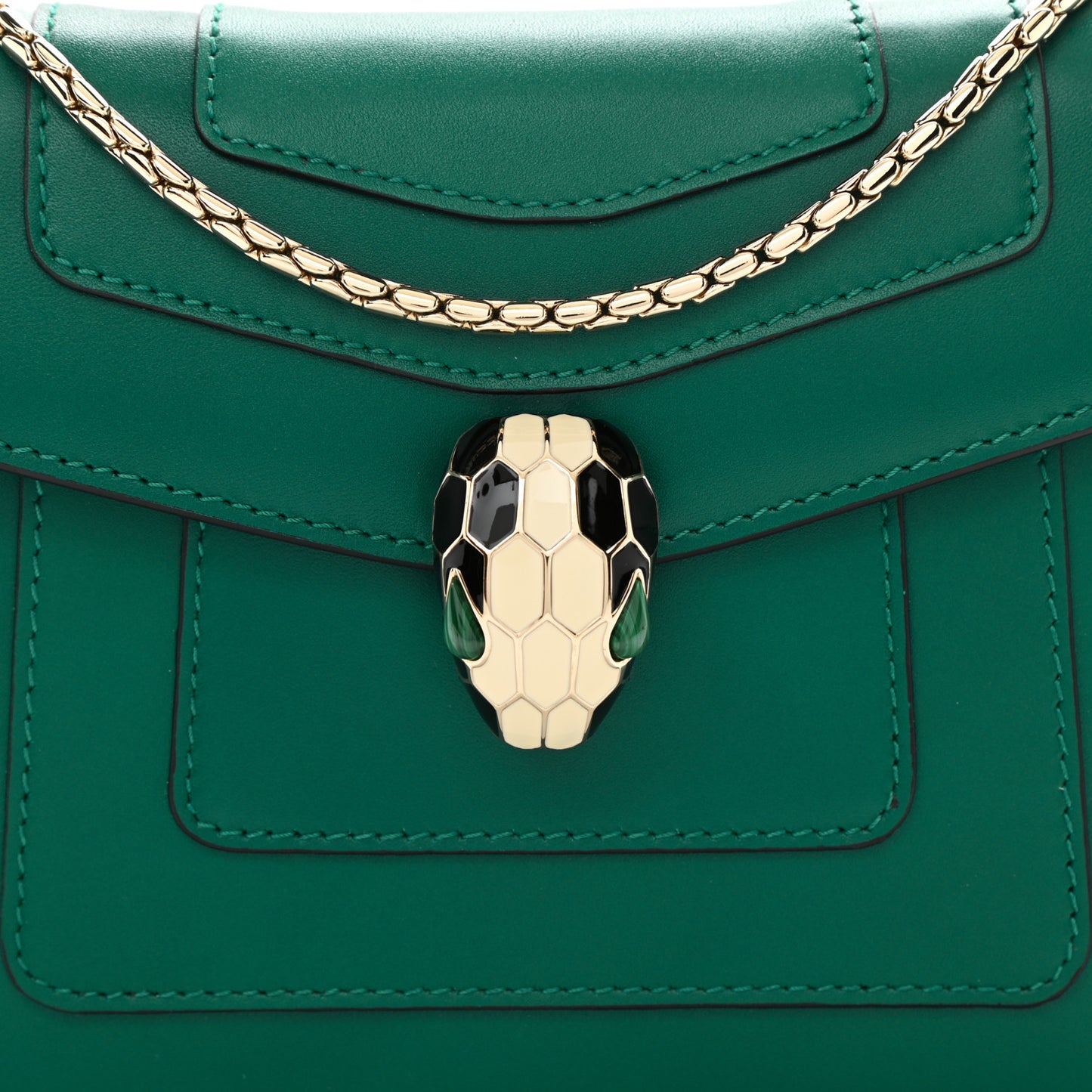 Calfskin Small Serpenti Forever Snake Strap Crossbody Bag Emerald Green