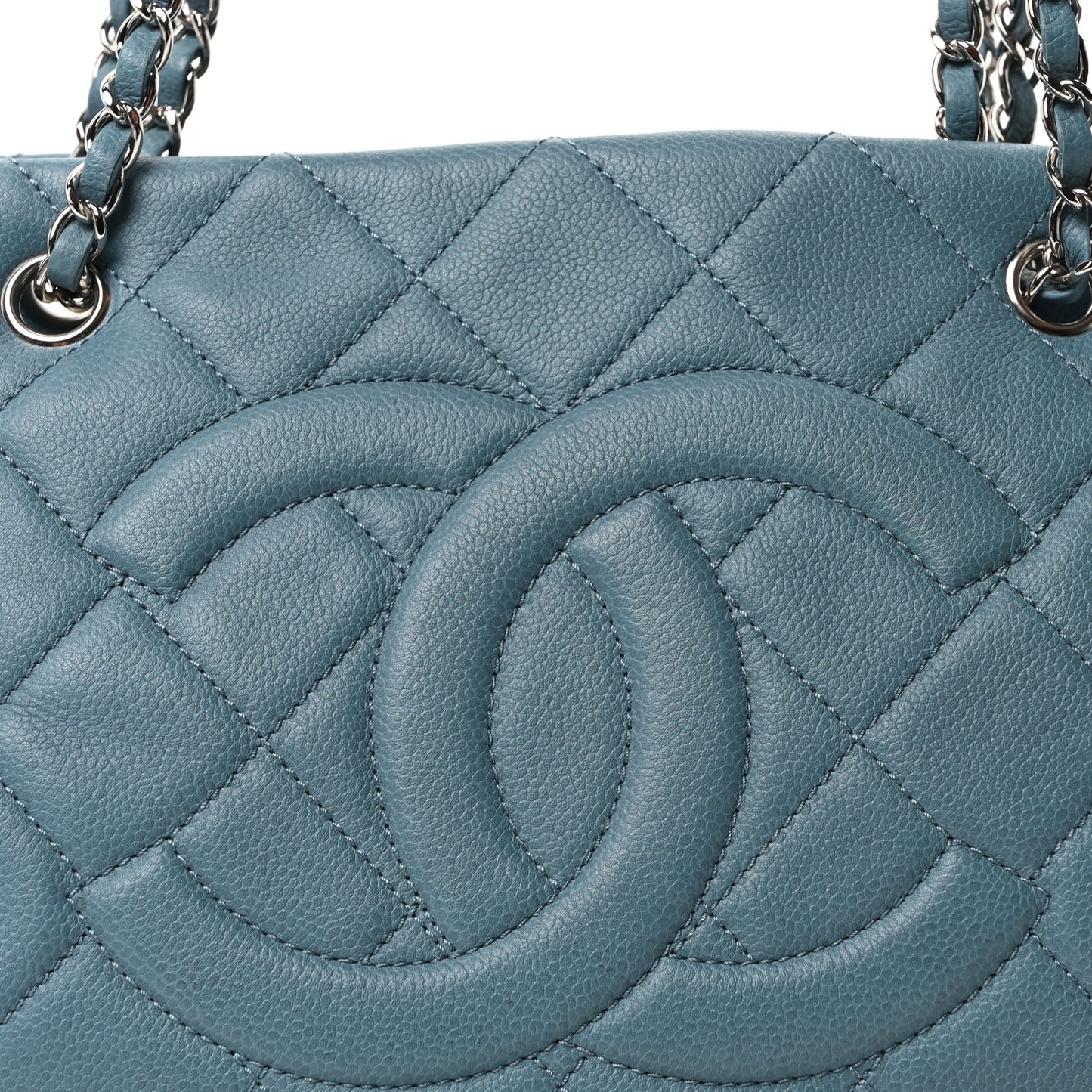 Caviar Quilted CC Timeless Soft Tote Blue