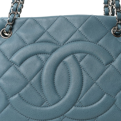 Chanel Caviar Quilted CC Timeless Soft Tote Blue 8 of 10