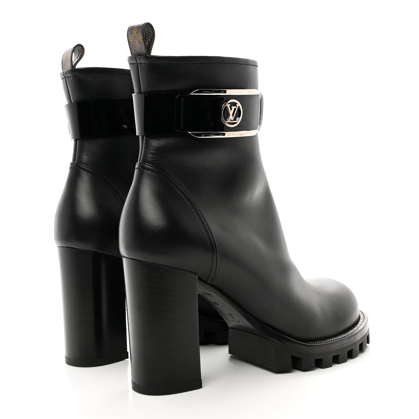 Calfskin Star Trail Ankle Boots 38 Black