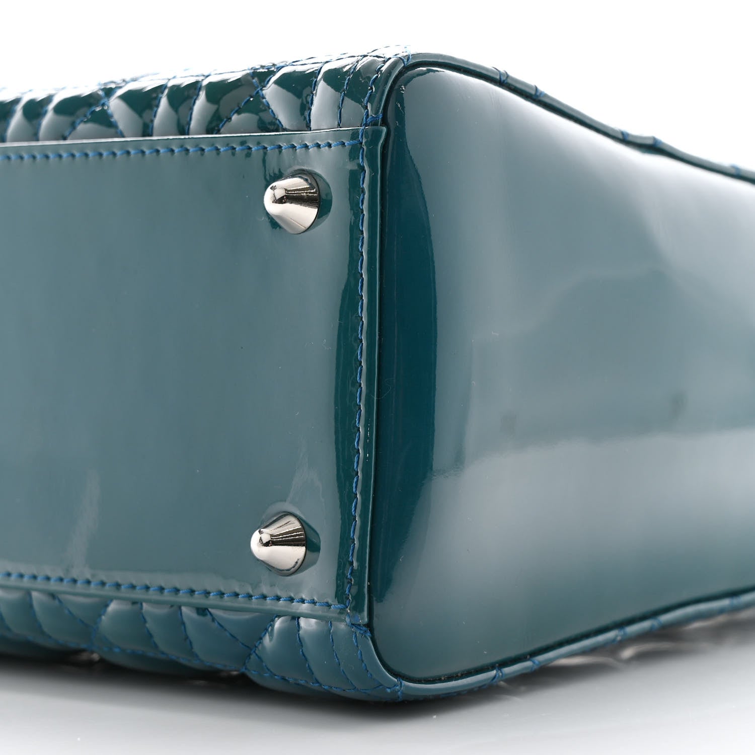 Christian Dior Patent Cannage Large Lady Dior Blue 10 of 10