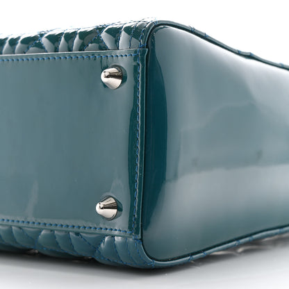Christian Dior Patent Cannage Large Lady Dior Blue 10 of 10