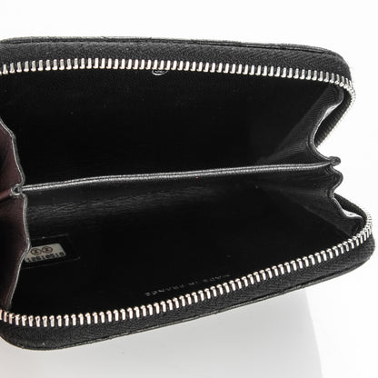 Chanel Lambskin Quilted Zip Around Card Holder Black 5 of 9