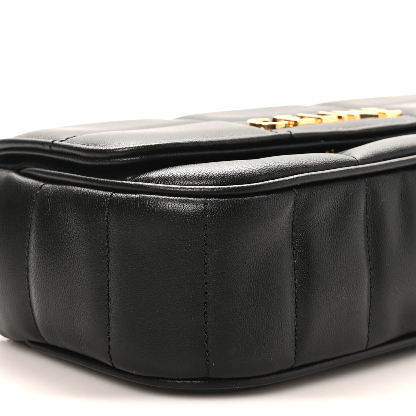 Goatskin Matelasse Mini Chain Shoulder Bag  Black