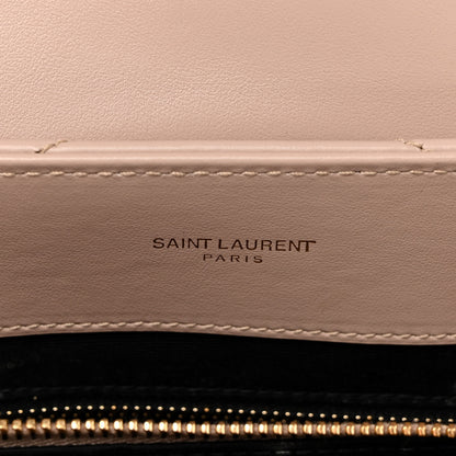 Saint Laurent Calfskin Y Quilted Monogram Medium Loulou Chain Satchel Light Natural 5 of 12