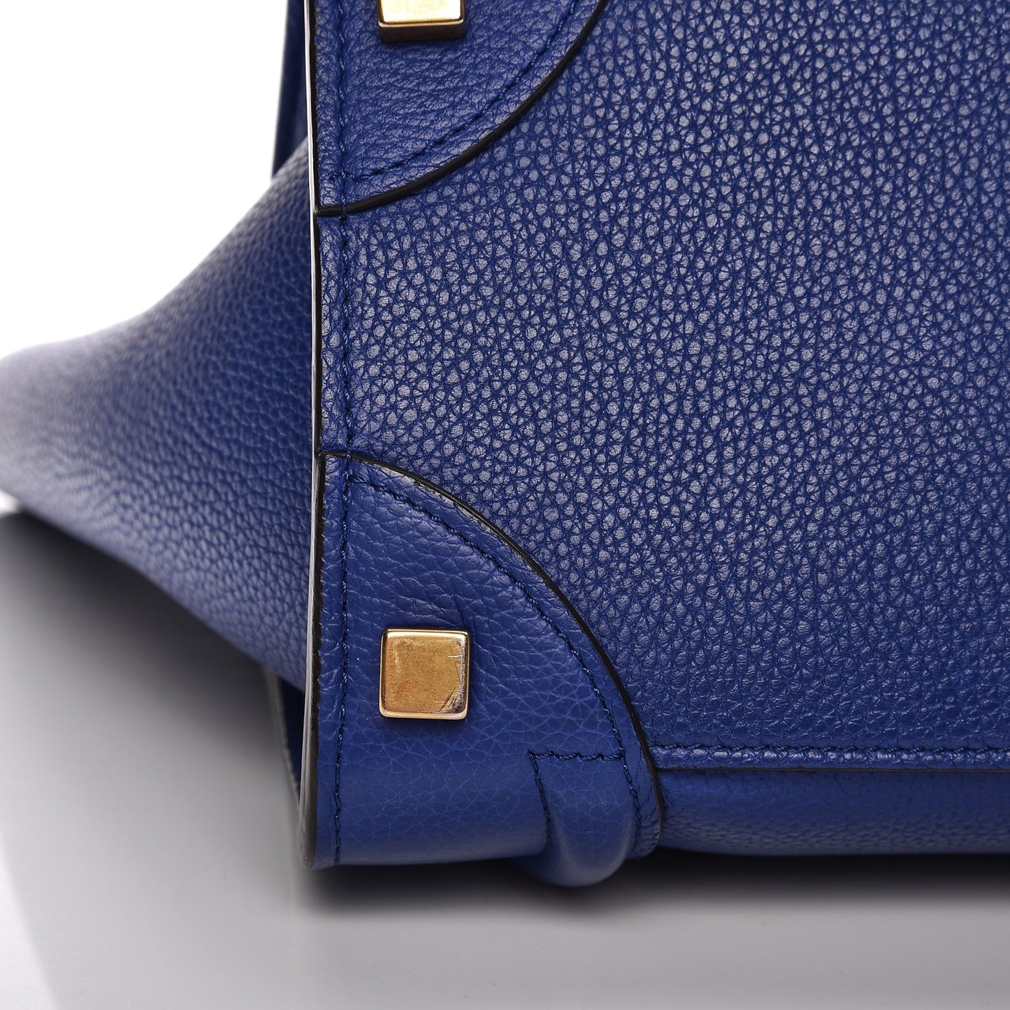 Drummed Calfskin Micro Luggage Indigo