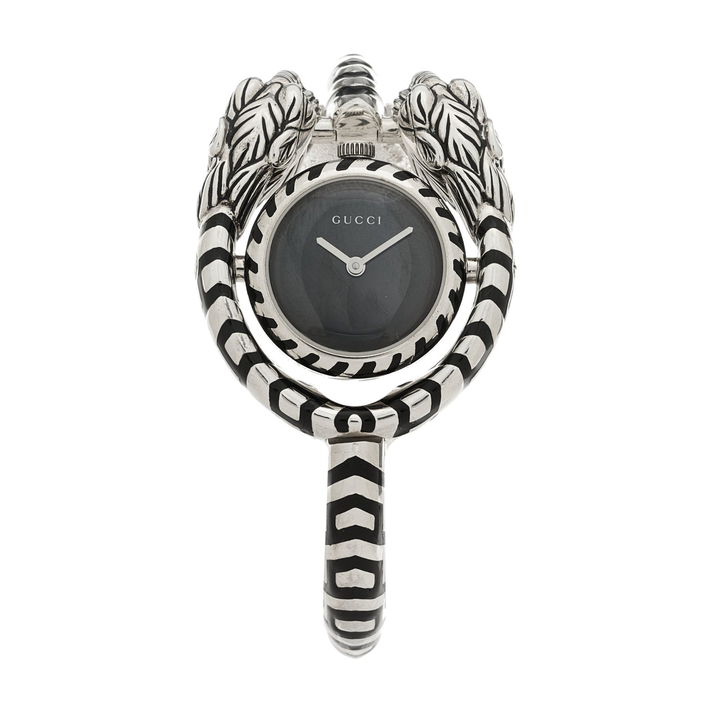 Sterling Silver Black Mother of Pearl 23mm Dionysus Quartz Watch