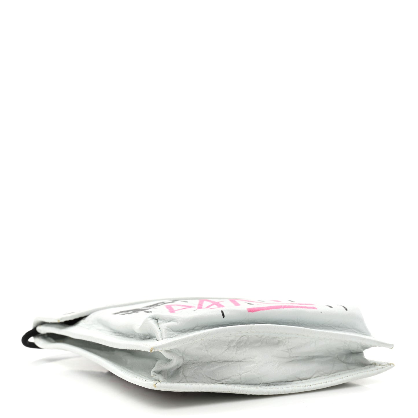 Agneau Arena Graffiti All Over Small Explorer Pouch with Strap White Multicolor