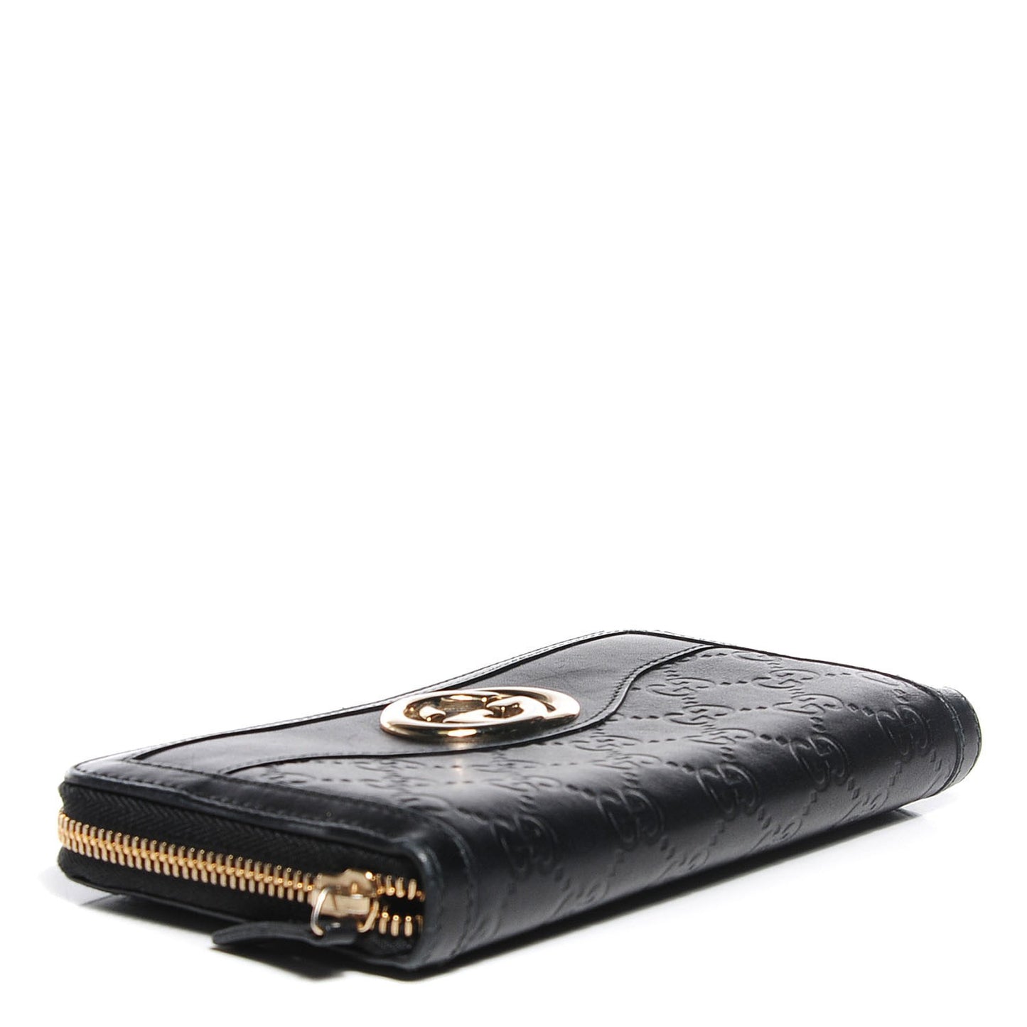 Guccissima Sukey Zip Around Wallet Black
