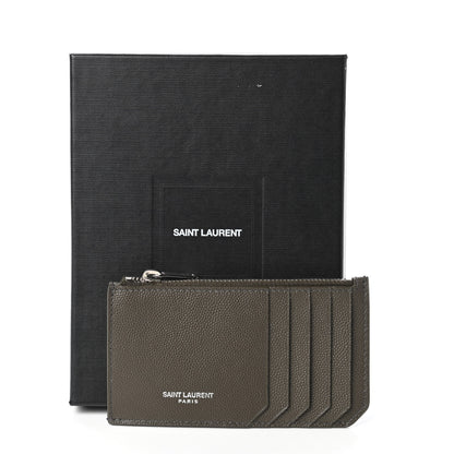 Saint Laurent Graine De Poudre 5 Fragments Zip Pouch Card Holder Olive 11 of 11