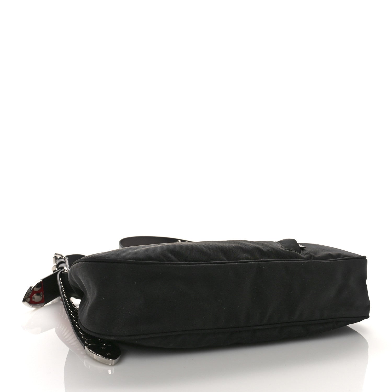 Prada Tessuto Nylon Studded New Vela Hobo Black Fuoco 4 of 8