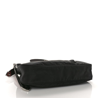 Prada Tessuto Nylon Studded New Vela Hobo Black Fuoco 4 of 8