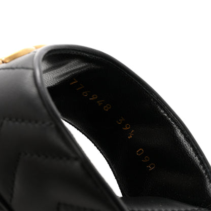Gucci Nappa Charlotte Double G Marmont Thong Sandals 39.5 Black 9 of 10