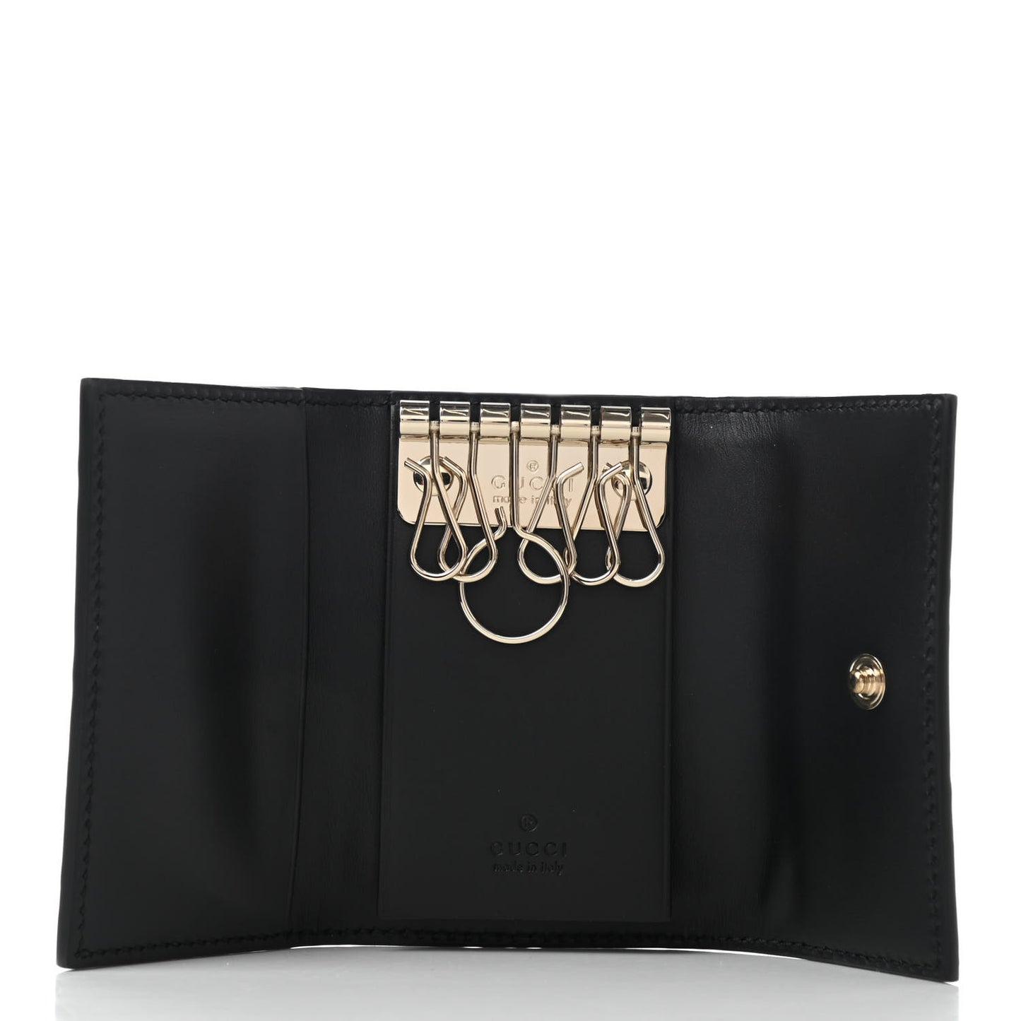 Guccissima Bow 6 Key Holder Case Black