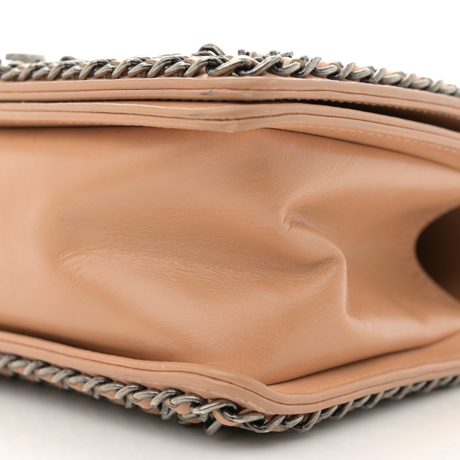 Chanel Glazed Calfskin Quilted Medium Boy Chained Flap Beige 10 of 13