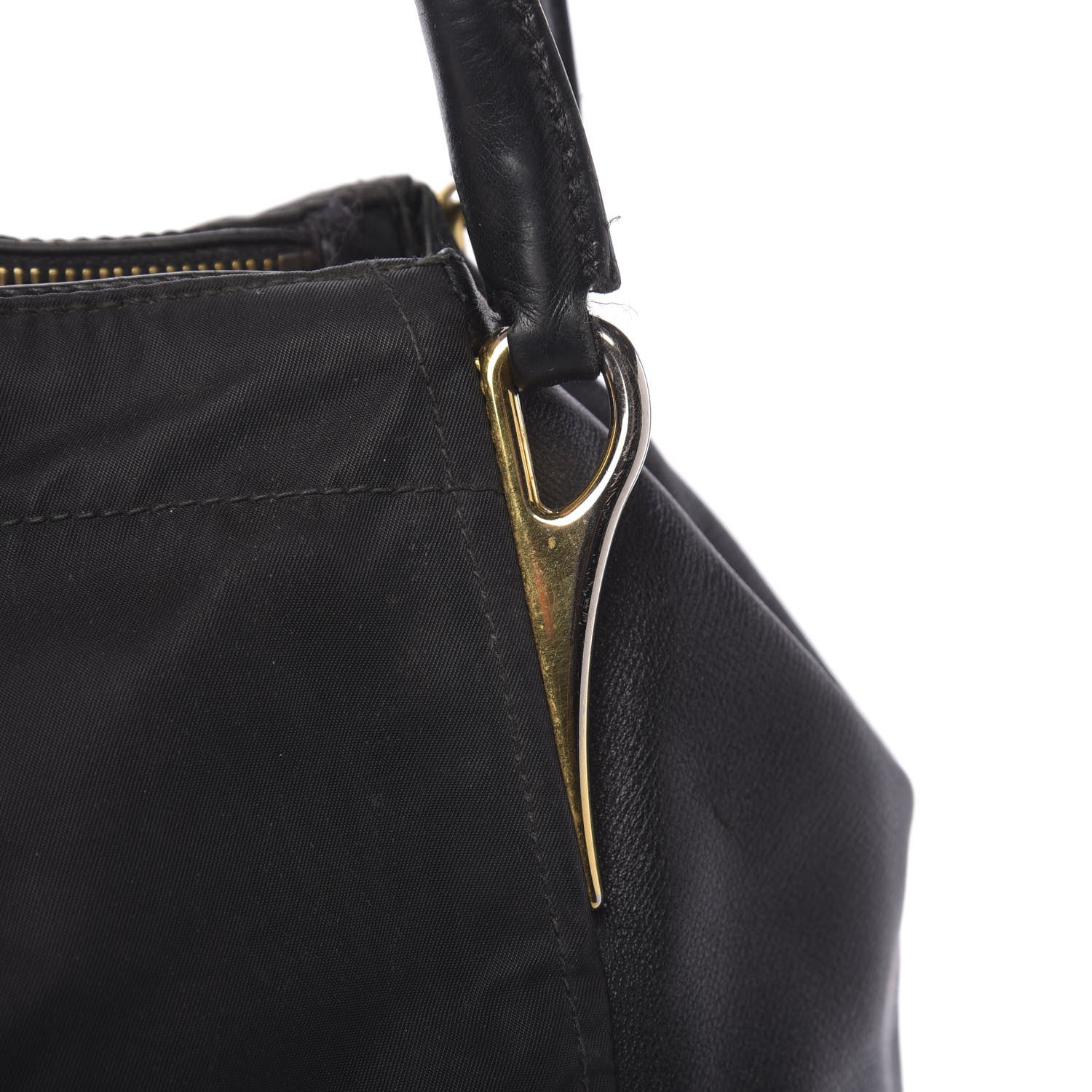 Prada Tessuto Nylon Saffiano Tote Black 12 of 13