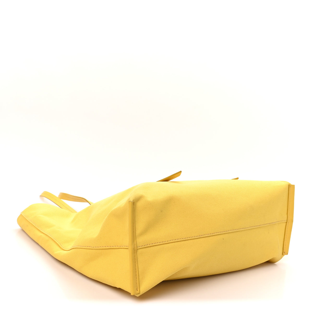 Canvas Calfskin Shopping Tote Yellow