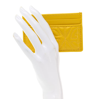 Gucci Calfskin G Rhombus Quilted Card Holder Straw Yellow 2 of 7