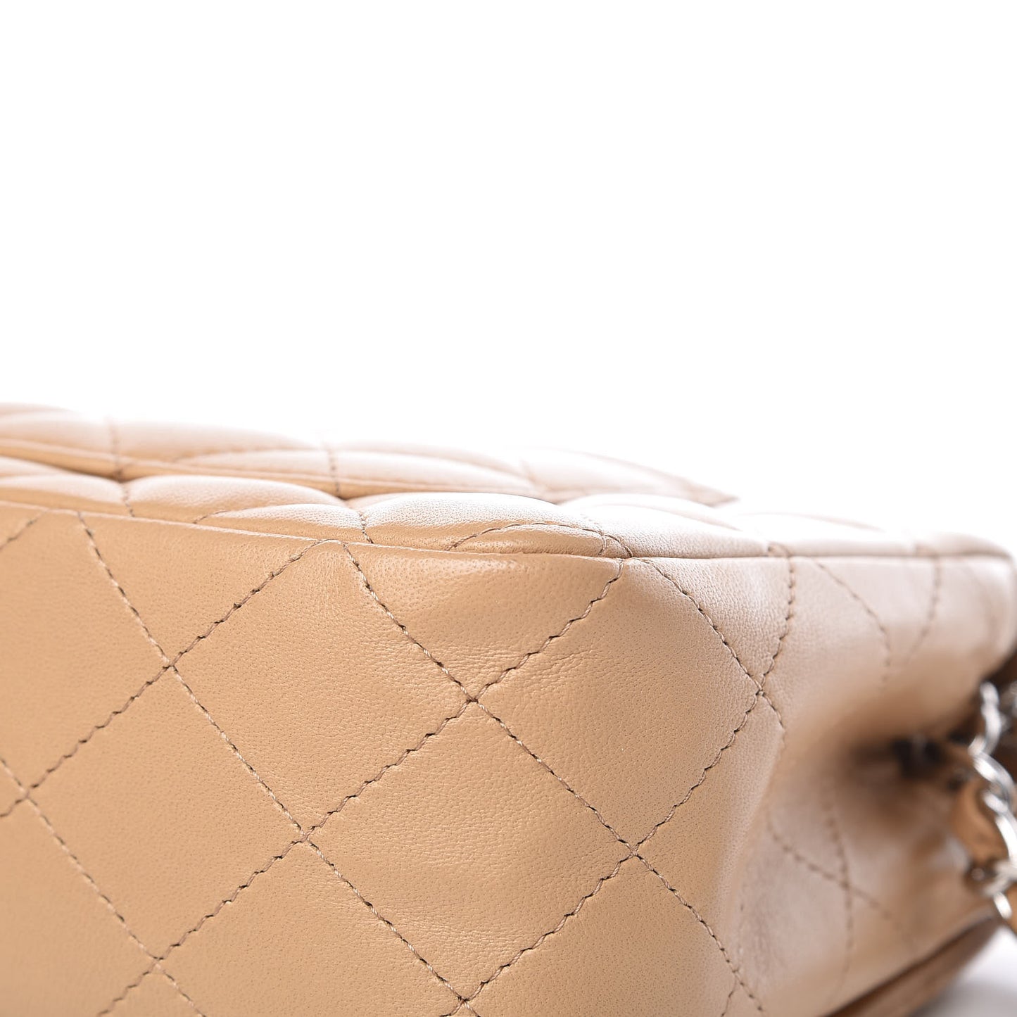 Lambskin Quilted Mini Rectangular Flap Beige