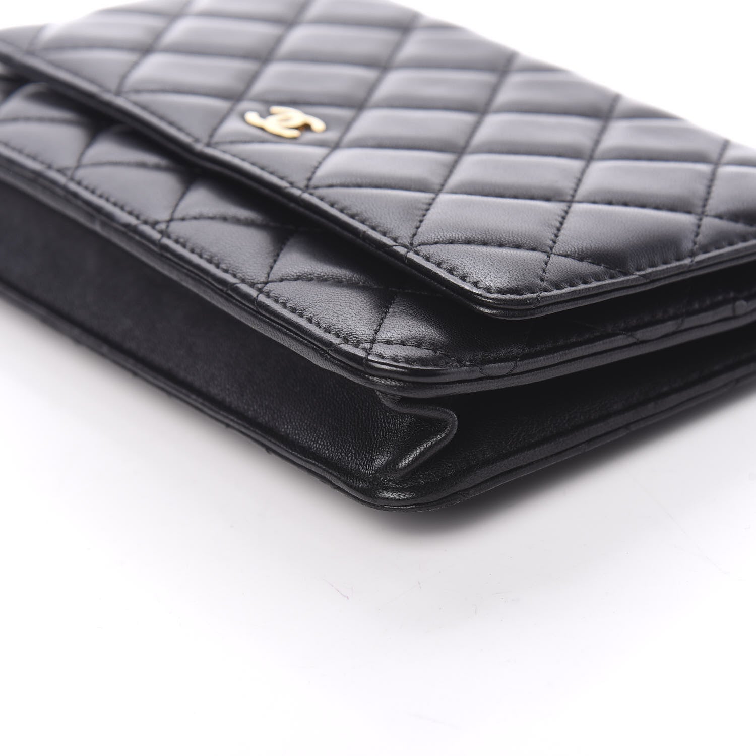 Chanel Lambskin Quilted Wallet On Chain WOC Black 9 of 12