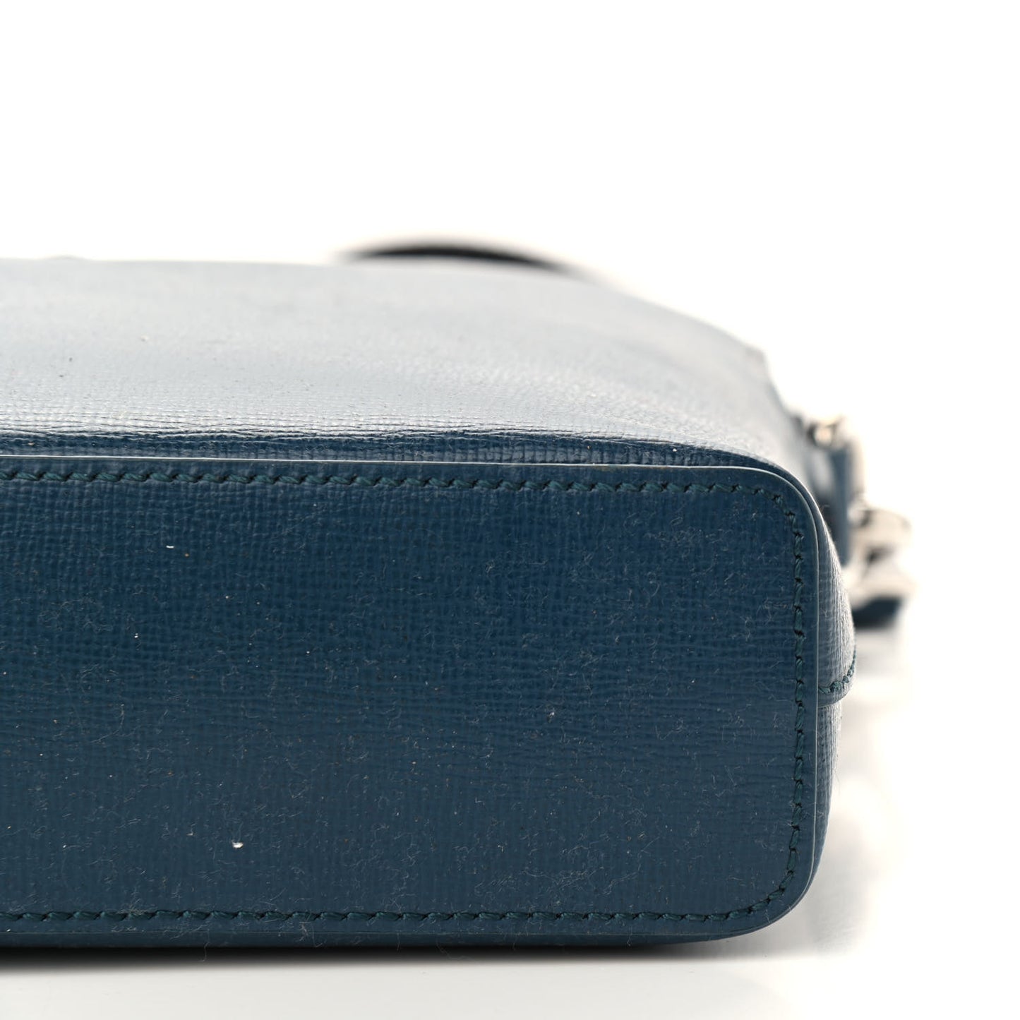 Textured Calfskin Barrow Briefcase Blue