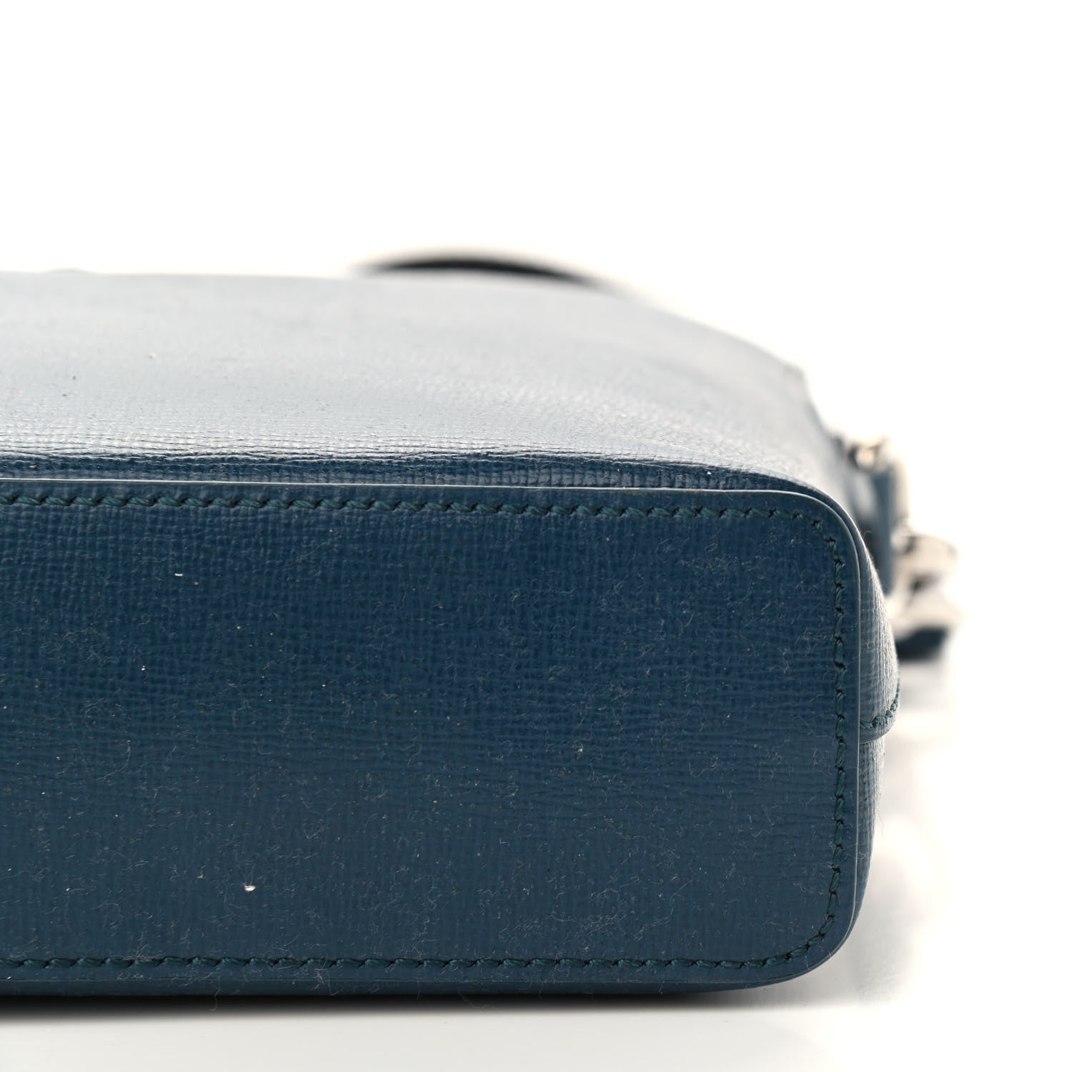 Burberry Textured Calfskin Barrow Briefcase Blue 7 of 11