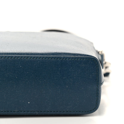 Burberry Textured Calfskin Barrow Briefcase Blue 7 of 11