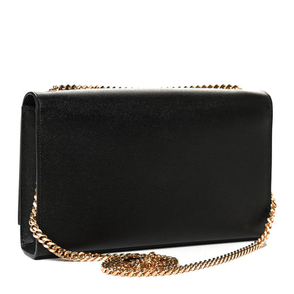 Saint Laurent Grain De Poudre Medium Classic Monogram Kate Satchel Black 3 of 11