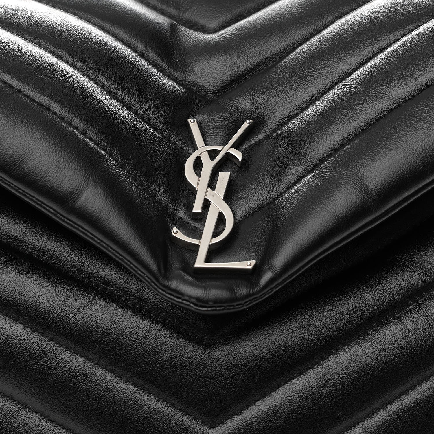 Saint Laurent Calfskin Y Quilted Monogram Medium Loulou Backpack Black 10 of 13